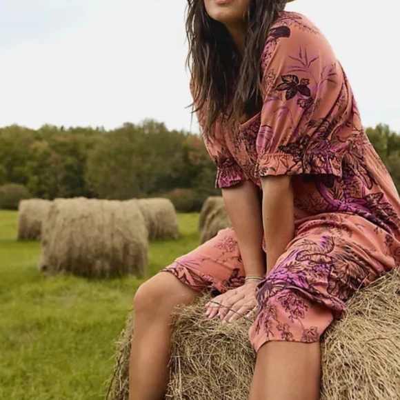 Anthropologie Floral Pink Dress NWT - Picture 3 of 7